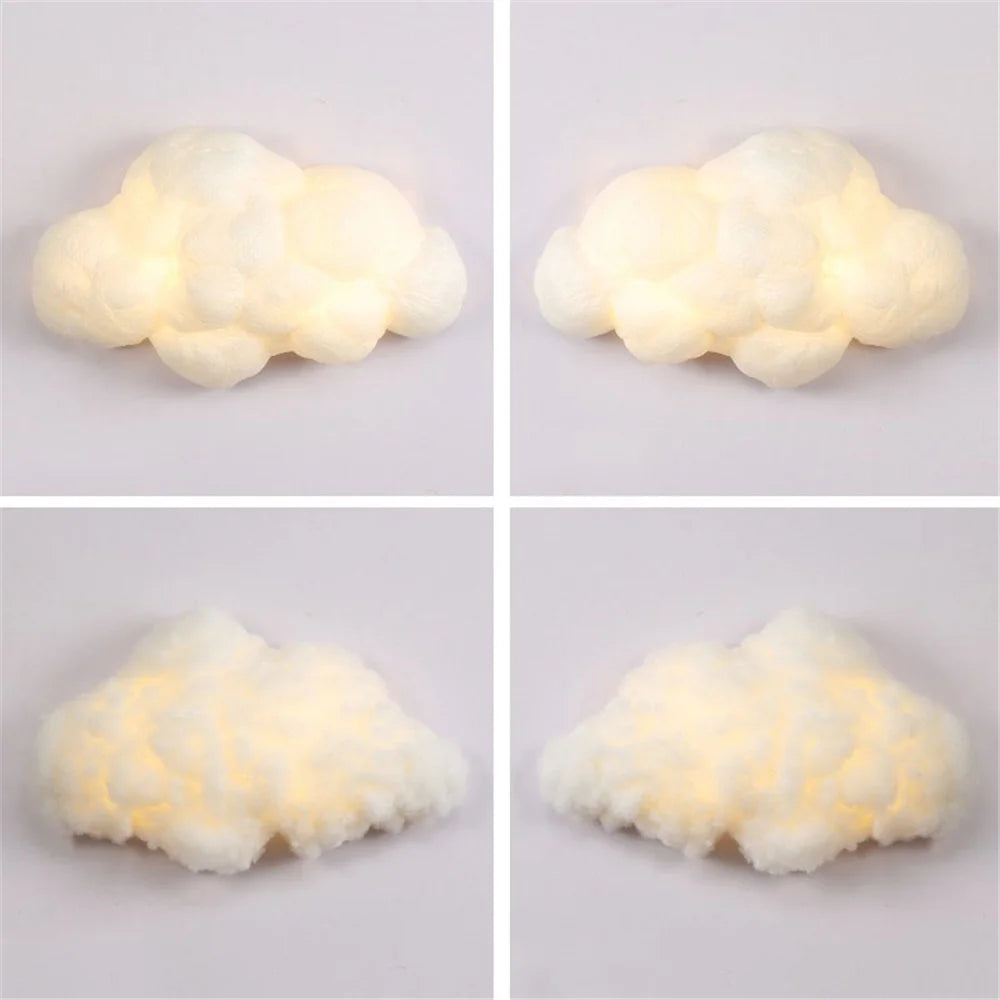 applique murale led nuage en imitation soie décorative pour enfants - vue 3 sur 14