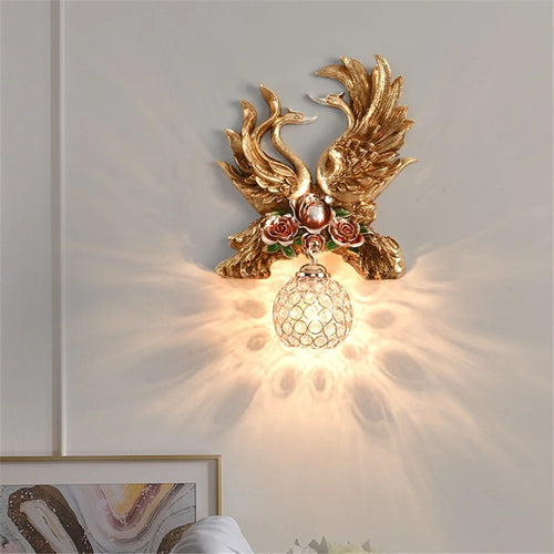 applique murale led en résine cygne décoration créative et moderne - vue 6 sur 10