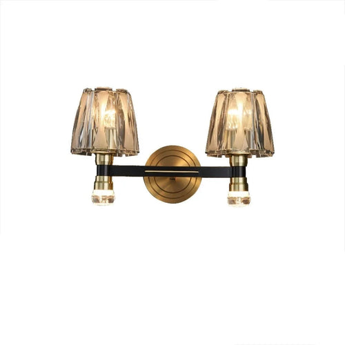 Applique murale de luxe américaine en cuivre et cristal