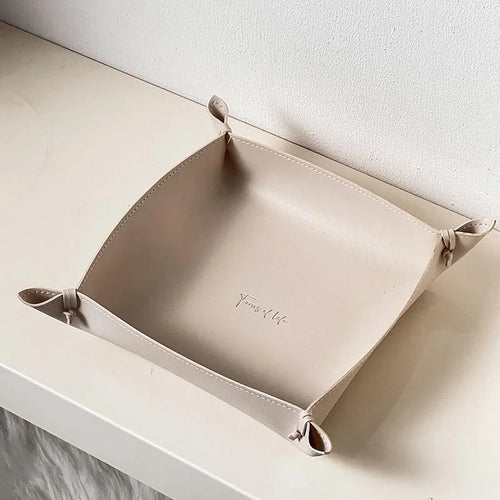 plateau de rangement en cuir pour dés bijoux et clés - vue 13 sur 14
