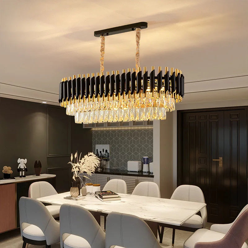 lustre en cristal luxueux avec éclairage led pour intérieur - vue 5 sur 14