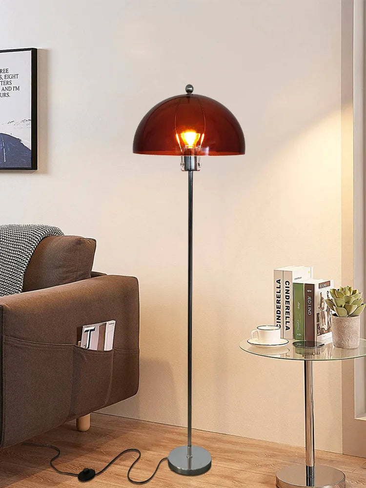 lampadaire led rétro en acrylique avec abat-jour coloré nordique - vue 5 sur 22