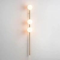 applique murale led longue avec prise de câble en verre rond