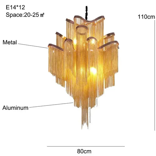 lustre à led pampilles industrielles éclairage intérieur décoration moderne - vue 11 sur 12