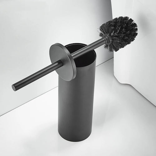 brosse de nettoyage en inox avec support mural pour salle de bain - vue 2 sur 13