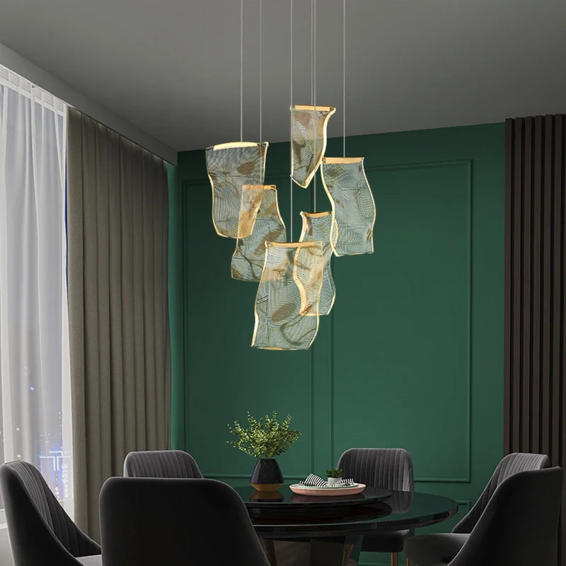 Nordic Modern Luxury Attic Chandelier Living Room Dining Room Dining Table Chandelier Hotel Lobby Staircase Hanging Chandelier - vue 2 sur 12