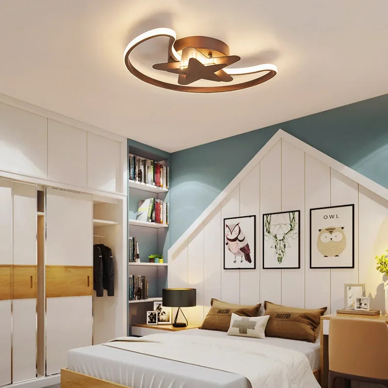 lustre moderne à leds avec motif étoilé pour intérieur - vue 5 sur 10