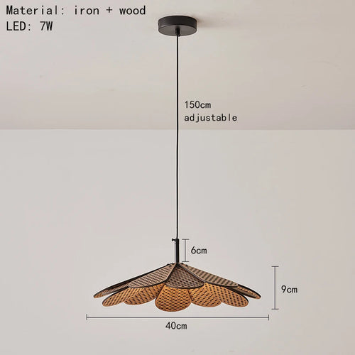 suspension en bois coréen forme de pétale pour intérieur élégant