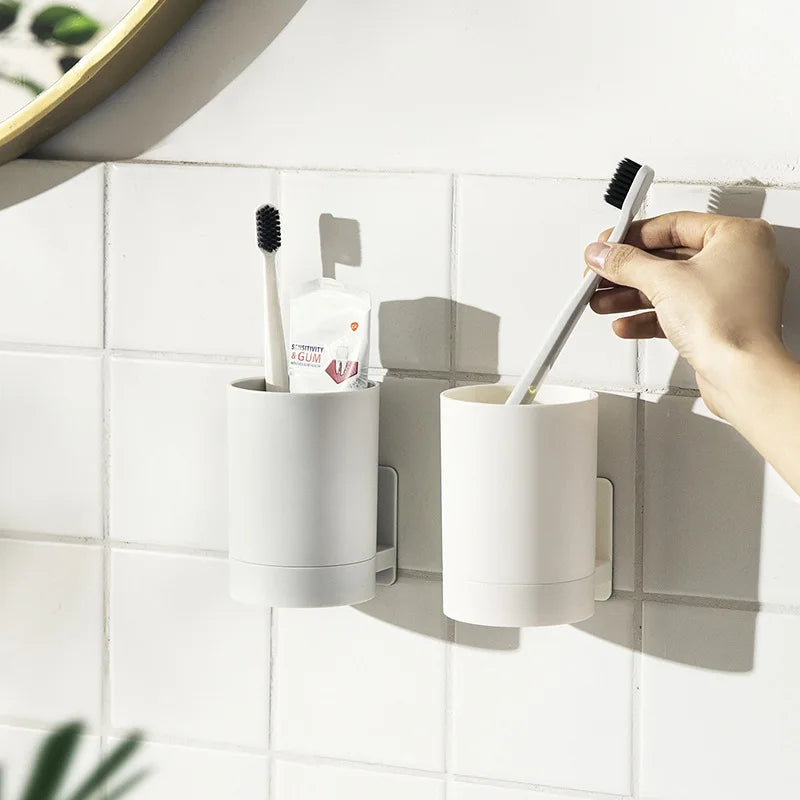 organisateur mural pour brosse à dents et gobelet - vue 3 sur 8
