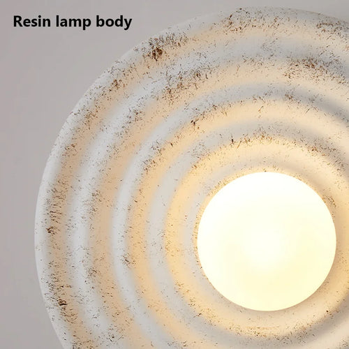 applique murale led wabi-sabi ronde décoration style japonais rétro - vue 6 sur 8