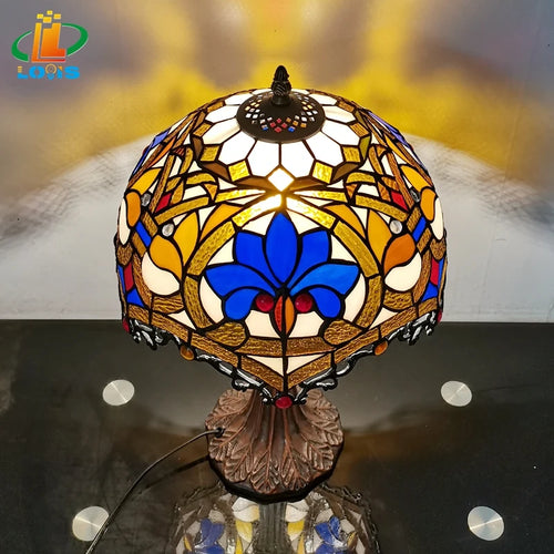 lampe à poser style tiffany pour décoration nostalgique et cadeaux - vue 3 sur 6