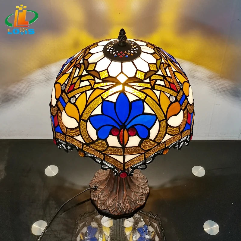 lampe à poser style tiffany pour décoration nostalgique et cadeaux - vue 2 sur 6