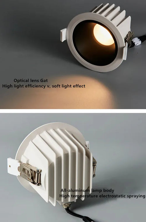 2023 The latest waterproof down light high-end narrow side led toilet kitchen embedded anti-glare household no main light - vue 3 sur 8