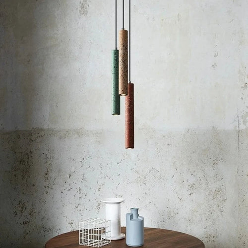 Suspension Terrazzo Bar Ciment Minimaliste Salle à manger Chambre Chevet Longue Bande Style Industriel Lampes À Tête Unique - vue 5 sur 9