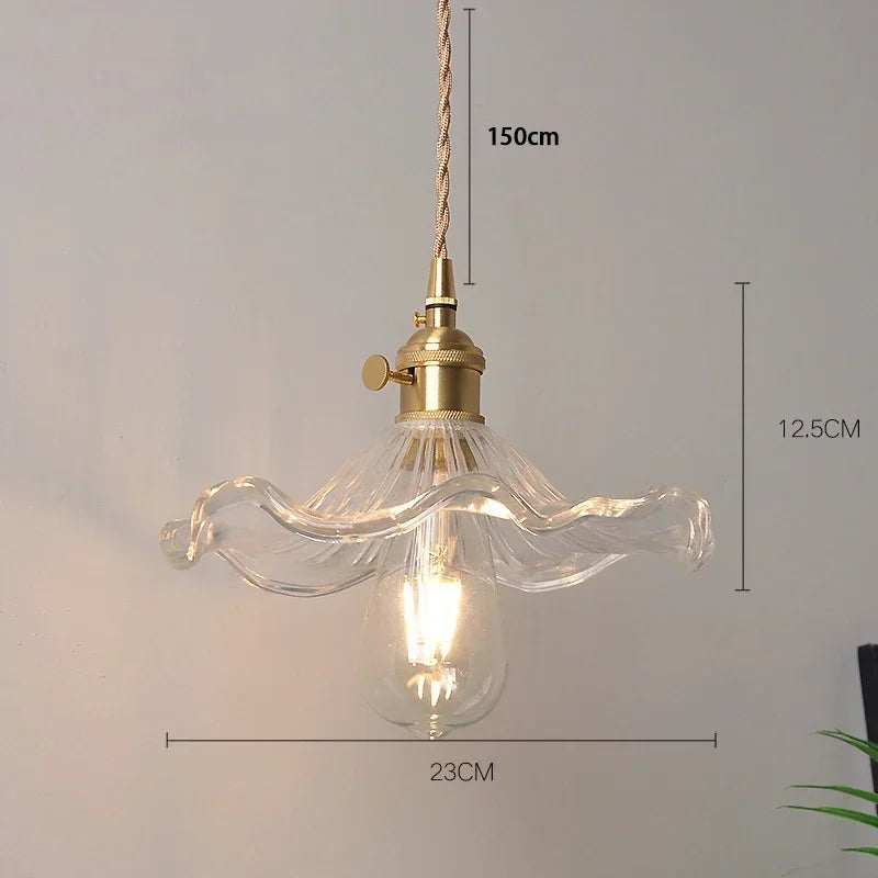 lustre nordique moderne en laiton et verre design élégant pour restaurant - vue 6 sur 9