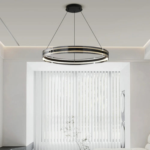 lustre circulaire en verre créatif pour un éclairage design - vue 5 sur 8