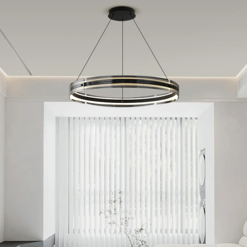 lustre circulaire en verre créatif pour un éclairage design - vue 4 sur 8