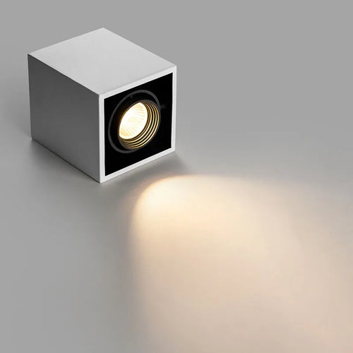 Spot Carré LED plaine COB plafond simple tête GU10 remplaçable - vue 3 sur 8