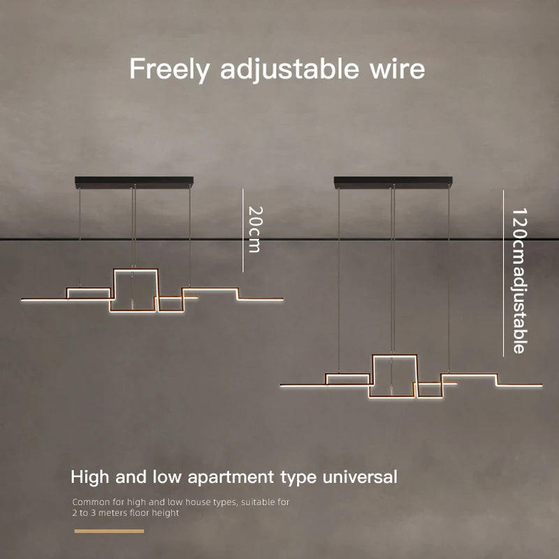 suspension led moderne design artistique pour intérieur - vue 5 sur 9