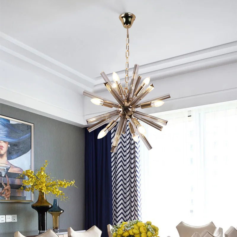 suspension moderne en cristal style sputnik pour décoration intérieure - vue 4 sur 7