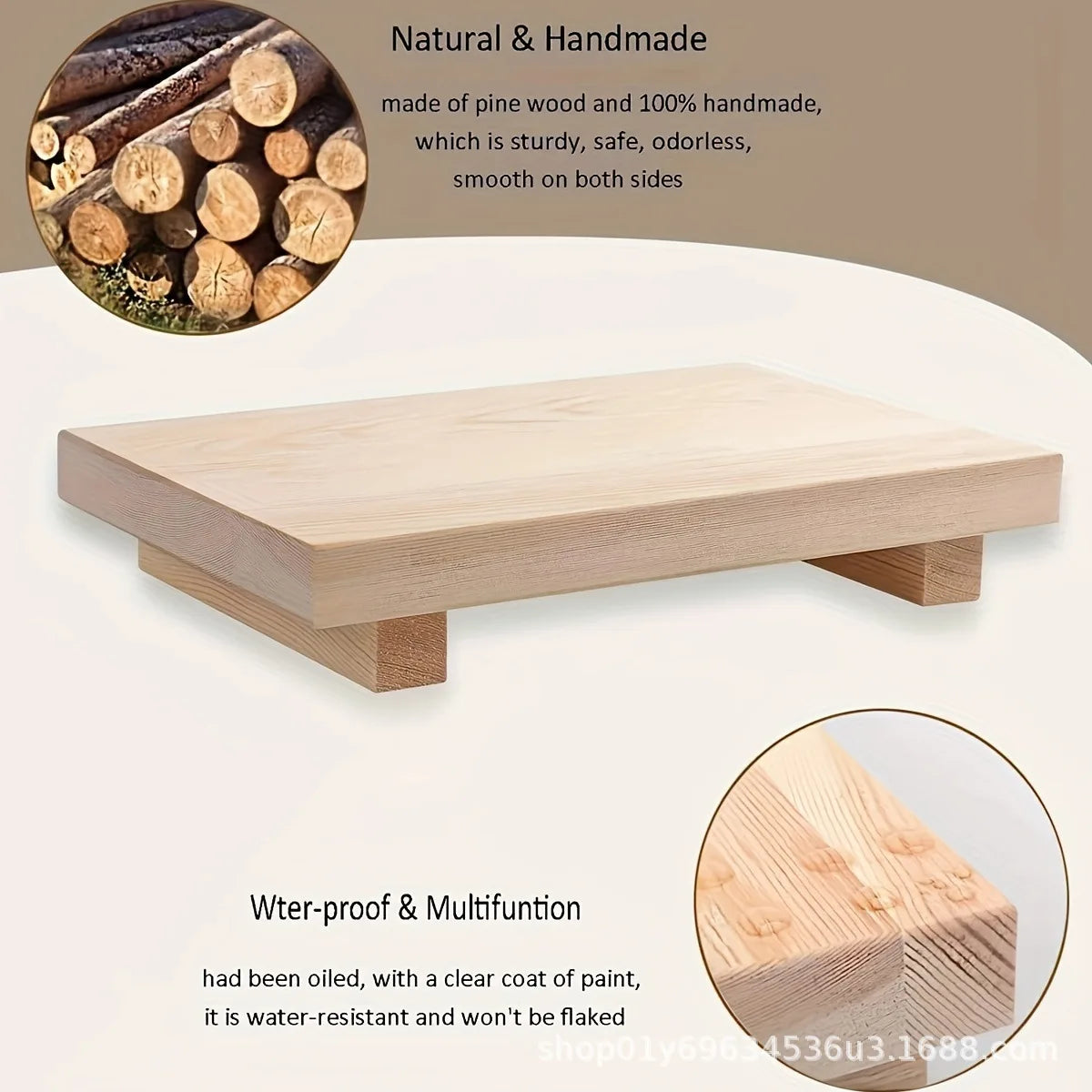 plateau en bois pour décoration de salle de bain et cuisine - vue 4 sur 8