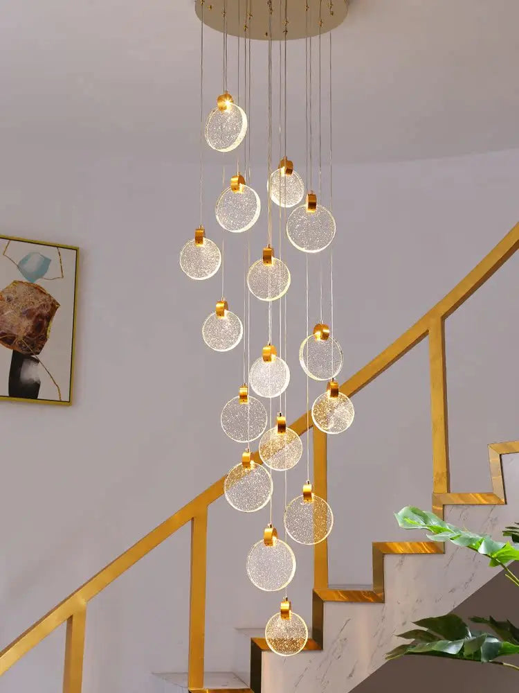 lustre moderne à LED pour escalier et duplex intérieur - vue 3 sur 12