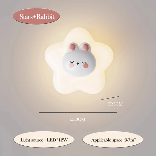 applique murale lapin mignon pour chambre enfant décoration moderne - vue 10 sur 10