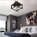 plafonnier industriel rétro à deux lampes pour intérieur