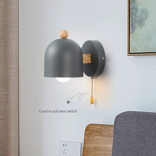applique murale led macaron nordique décoration moderne avec interrupteur - vue 2 sur 9
