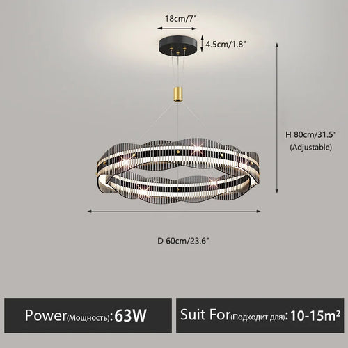 lustre moderne design pour salon et restaurant suspension