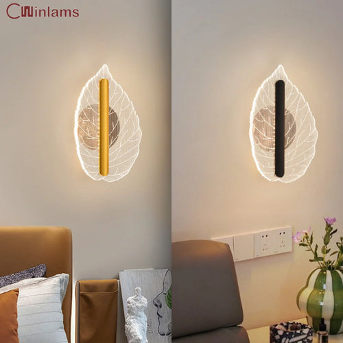 applique murale led en forme de feuille pour éclairage créatif - vue 2 sur 8