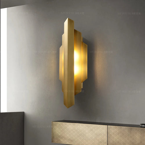 Postmoderne en laiton luxe salon fond cocina applique murale salon escalier couloir chambre chevet lampes décoratives - vue 3 sur 7