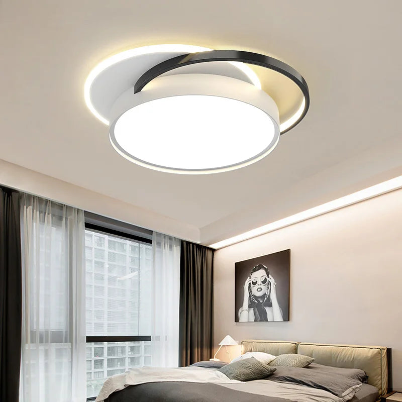 plafonnier led encastrable design minimaliste moderne combinaison ronde - vue 3 sur 10