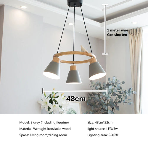 Lampe suspension nordique moderne Macaron - vue 12 sur 18