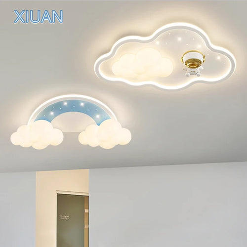 Children Light Modern Cloud Bedroom Ceiling Lamps White PE Sconces Warm Astronaut Chandelier Light for Child Baby Room Decor - vue 2 sur 12