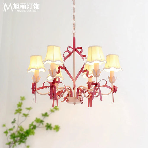 lustre mignon pour enfants éclairage suspendu avec nœud décoratif - vue 3 sur 14