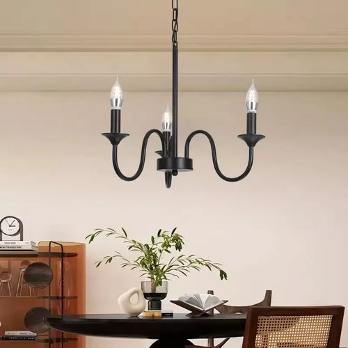 lustre rustique classique en fer pour décoration intérieure - vue 7 sur 10