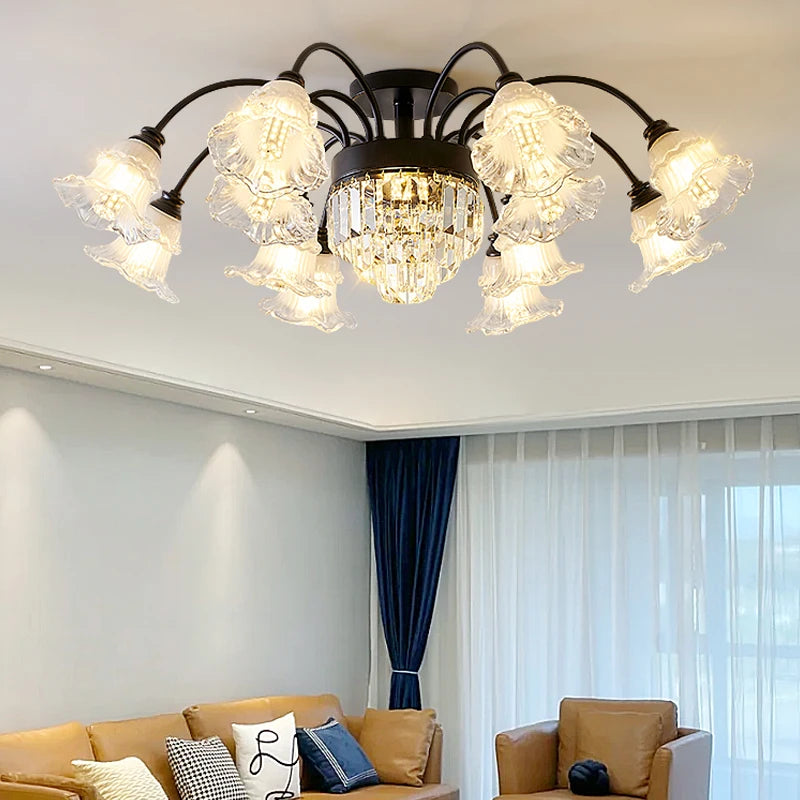 lustre rétro en cristal pour décoration intérieure élégante - vue 3 sur 18