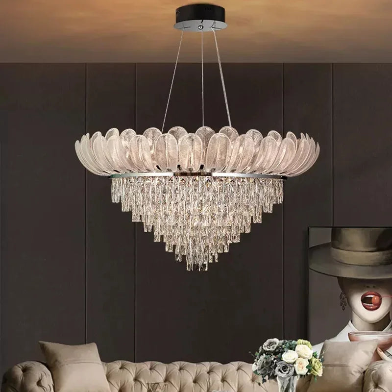 lustre en cristal de luxe pour décoration intérieure - vue 2 sur 9