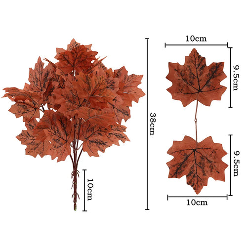 feuilles d'érable artificielles pour décoration automnale et Halloween - vue 12 sur 12