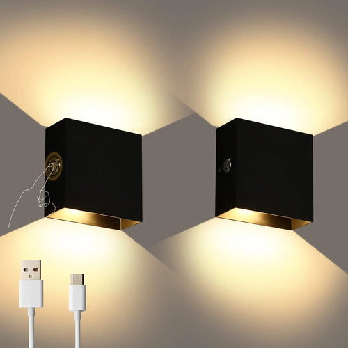 applique murale led rechargeable sans fil avec capteur humain usb - vue 2 sur 10