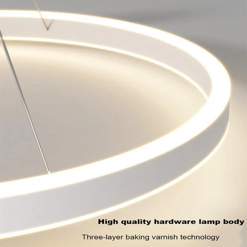 TONDI Lustre Simple Noir/Blanc adapté au Salon Salle à Manger Cuisine Lustre Rond éclairage décoration intérieure - vue 4 sur 12