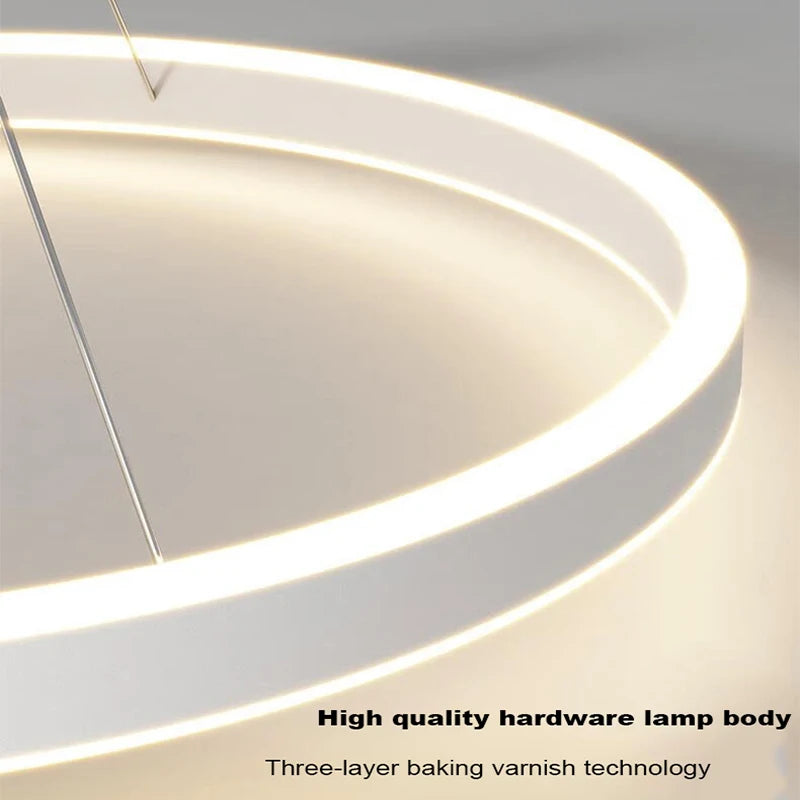 TONDI Lustre Simple Noir/Blanc adapté au Salon Salle à Manger Cuisine Lustre Rond éclairage décoration intérieure - vue 4 sur 12