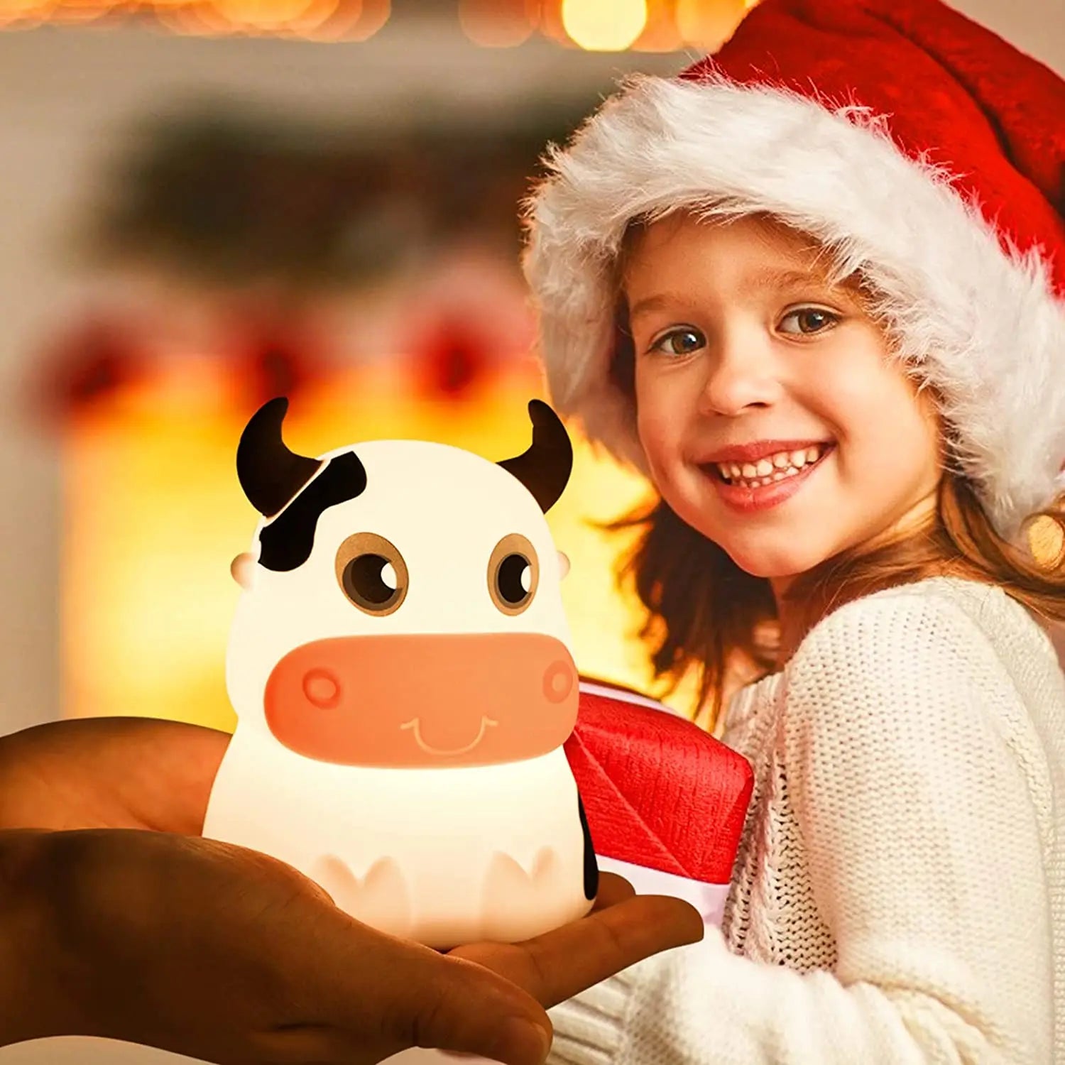 Lampe Mignon Vache Veilleuse À Distance Veilleuse 7 Couleurs En Silicone Souple Animal LED Pépinière Lampe De Nuit Chambre Décor Pour Bébé Infantile Enfant En Bas Âge - vue 3 sur 8