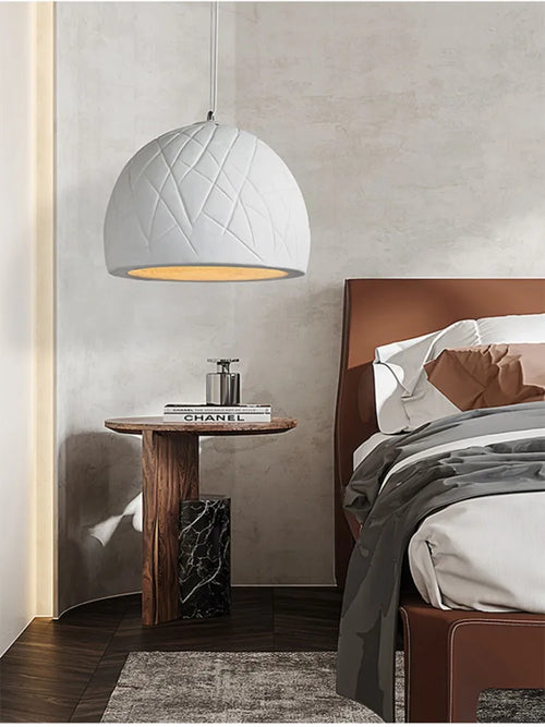 lustre led semi circulaire style wabi sabi nordique créatif - vue 8 sur 8