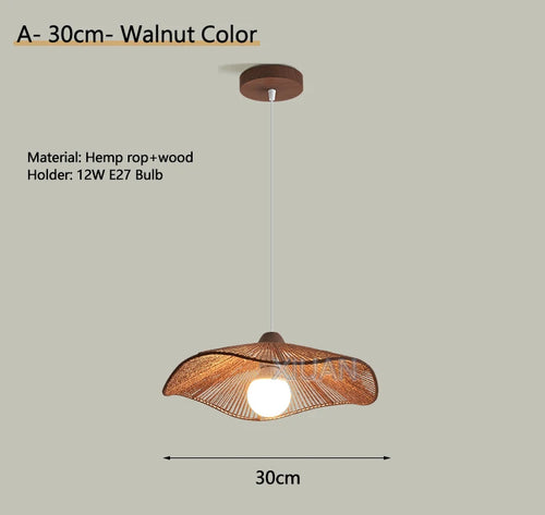 lustre suspendu wabi-sabi en corde de chanvre - vue 12 sur 24