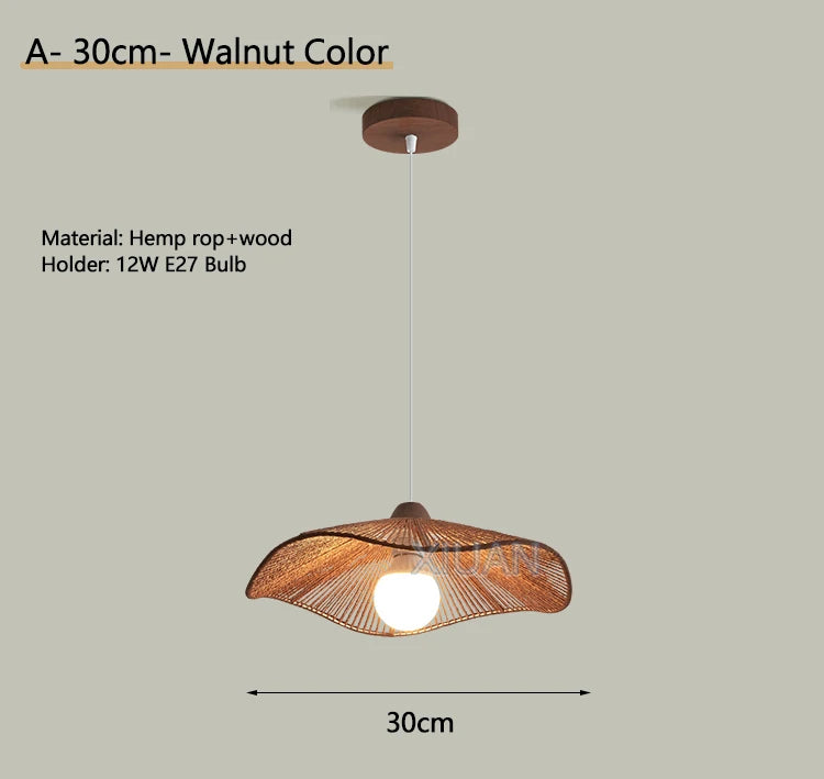 lustre suspendu wabi-sabi en corde de chanvre - vue 11 sur 24