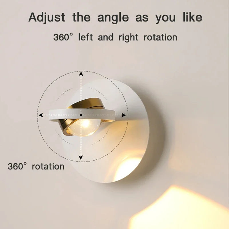 applique murale led moderne rotative pour décoration intérieure - vue 6 sur 10