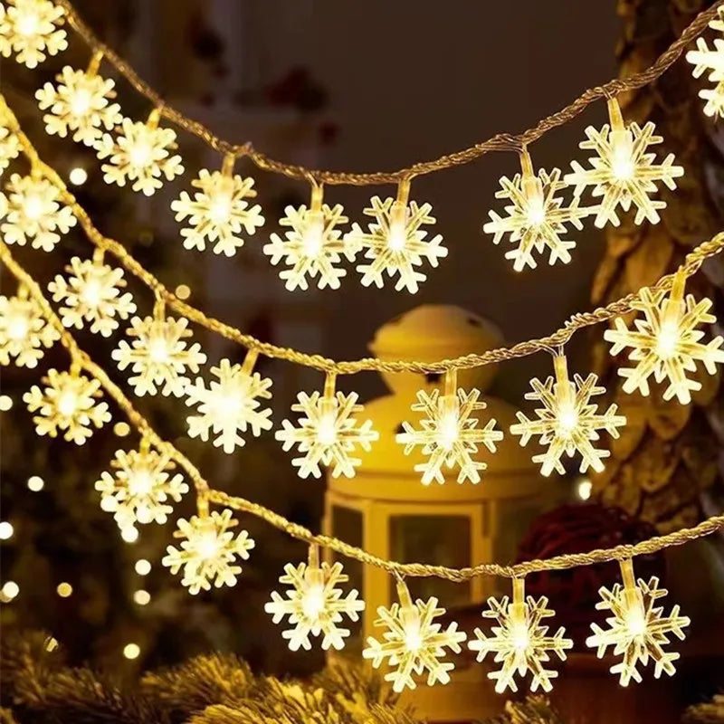 guirlande lumineuse à led flocon de neige pour fêtes et décorations - vue 1 sur 9