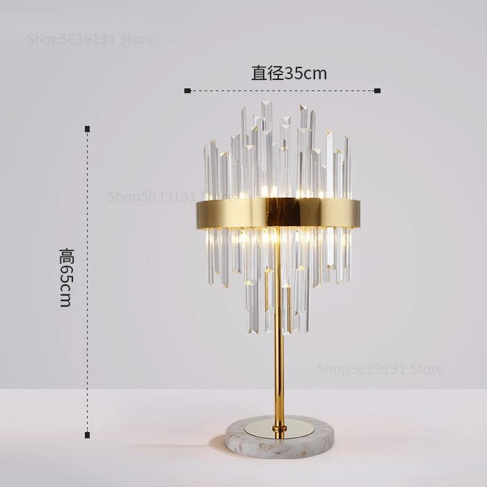 lampadaire post-moderne nordique en cristal doré led luxe - vue 10 sur 17